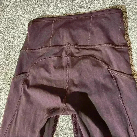 Lululemon Womens Fast Free Crop II *Nulux 19" Burgundy Color Size 2- W6AS5S - Picture 13 of 13